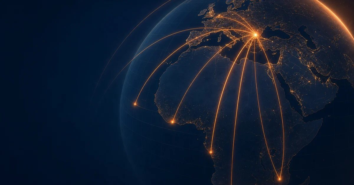BRECTS network graphic linking Serbia and Europe with Africa